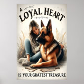 Een loyaal hart met een Duitse herder Poster (Voorkant)