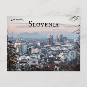 Een luchtbeeld van Ljubljana Slovenië Briefkaart