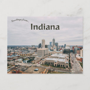 Een luchtfoto van het centrum van Indianapolis, In Briefkaart