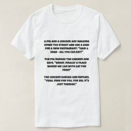 Een luchtgrap over een varken en een kip t-shirt