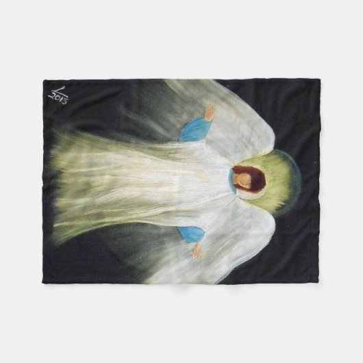 Een luchtige gooi, engel afdrukken fleece deken (Voorkant (Horizontaal))