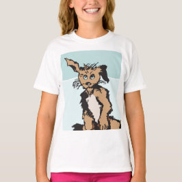 Een luchtige hond met blauwe papaver t-shirt