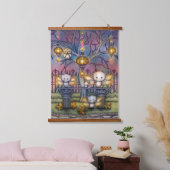 Een luchtkap in een herfst-nachtvacht hangend wandkleed (Slaapkamer)