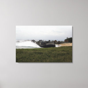 Een luchtkussen van een landingsvaartuig komt aan canvas afdruk
