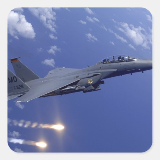 een luchtmacht F-15E stakingsarend Vierkante Sticker (Voorkant)