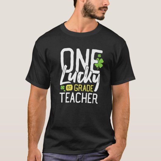 Eén Lucky 1St (First) Grade Teacher St. Patrick's T-shirt (Voorkant)
