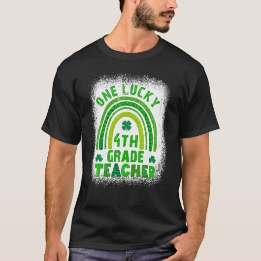 Eén Lucky 4e leraar St Patricks Day Bleking T-shirt (Voorkant)