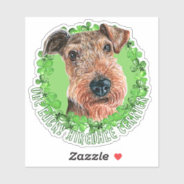 Eén Lucky Airedale Terrier Funny St. Patrick Dog Sticker