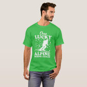 Eén Lucky Alpine Skiing Coach St. Patrick's Day T-shirt (Voorkant volledig)