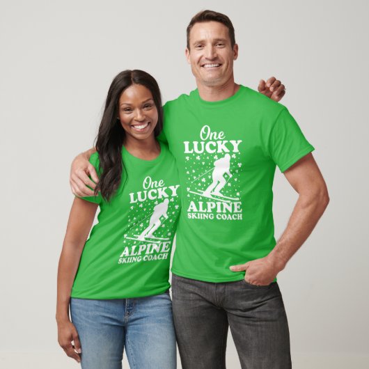 Eén Lucky Alpine Skiing Coach St. Patrick's Day T-shirt (Unisex)
