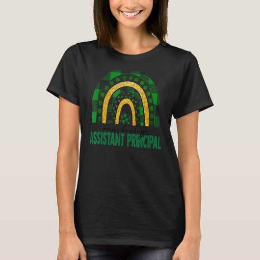 Eén Lucky Assistant Principal Rainbow St Patricks T-shirt (Voorkant)
