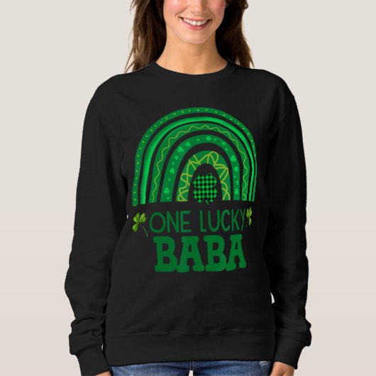 Eén Lucky Baba Shamrock Patrick S Day Rainbow Iris Trui (Voorkant)