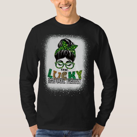 Eén Lucky Behavioral Therapist Bleaching St Patric T-shirt (Voorkant)