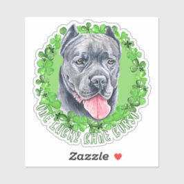 Eén Lucky Cane Corso Funny St. Patrick Dog Sticker