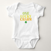 Eén Lucky Charm | Eerste St. Patty's Day-cadeau Romper (Voorkant)