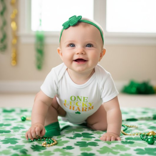 Eén Lucky Charm | Eerste St. Patty's Day-cadeau Romper