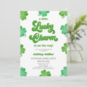 Een Lucky Charm Green Clover Baby shower Kaart (Staand voorkant)