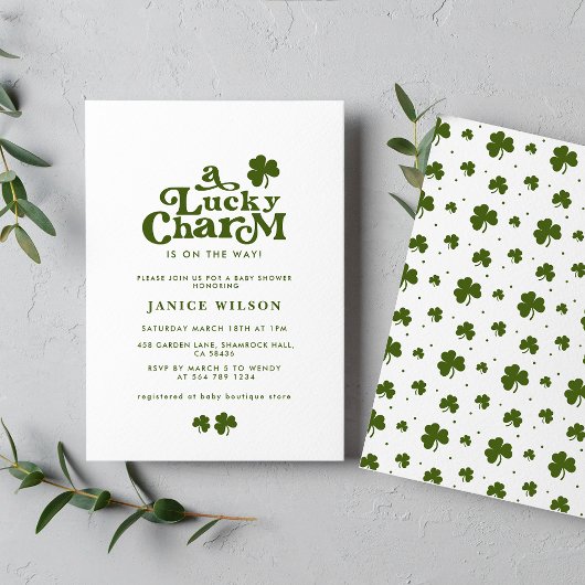 Een Lucky Charm St. Patrick's Day Baby shower Kaart