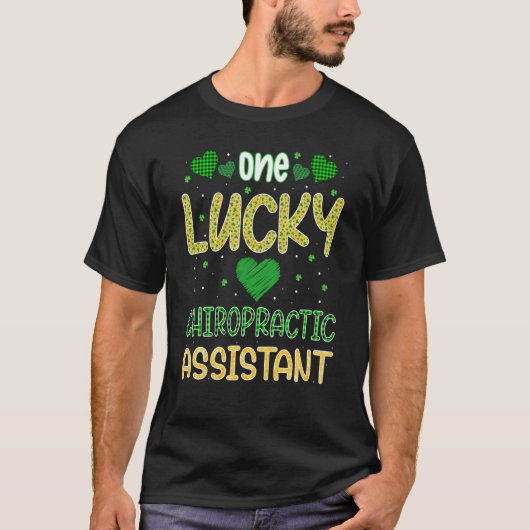Eén Lucky Chiropractic Assistant Saint Patricks da T-shirt (Voorkant)