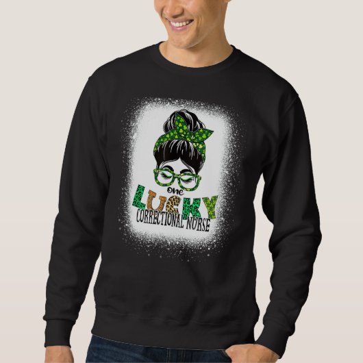 Eén Lucky Correction Nurse Bleaching St Patricks Trui (Voorkant)