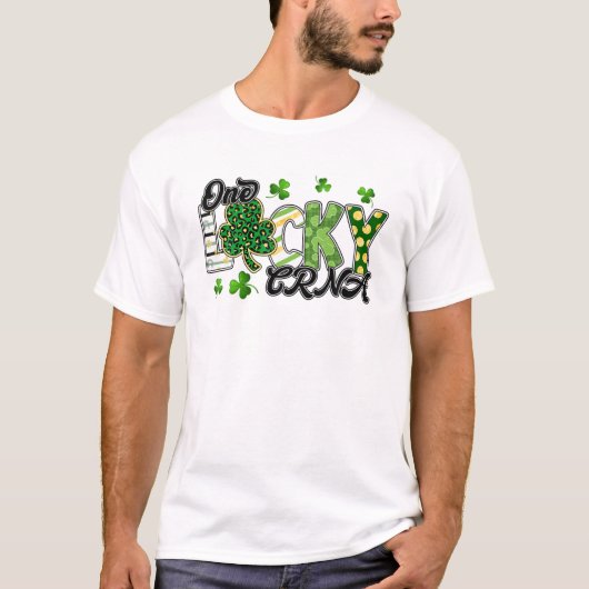 Eén Lucky CRNA Shamrocks St Patrick's Day T-shirt (Voorkant)