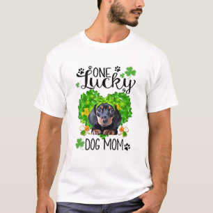 Eén Lucky Dachshund Mam St Patrick Day Cute Dog Mo T-shirt
