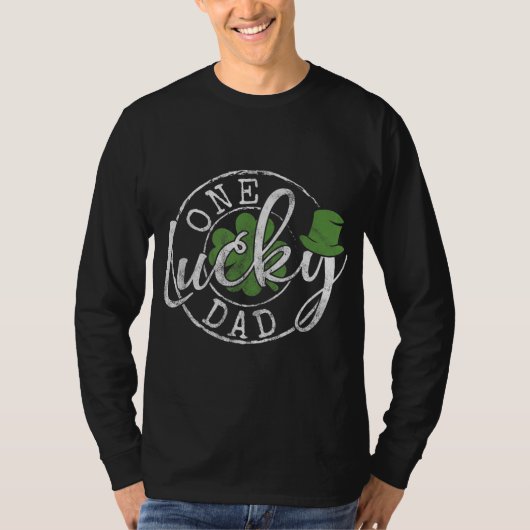 Een Lucky Dad Funny Father Irish Clovers St Patric T-shirt (Voorkant)