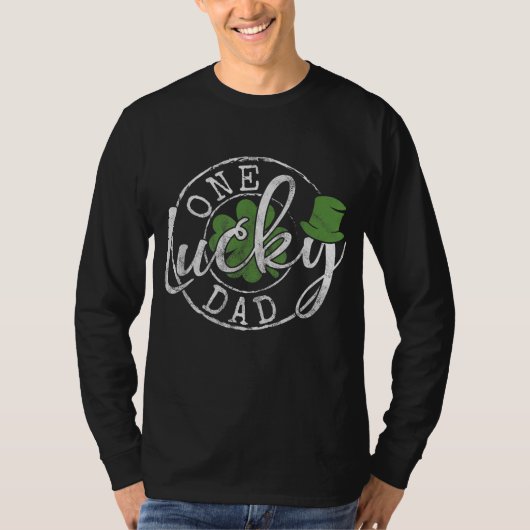 Een Lucky Dad Funny Father Irish Clovers St Patric T-shirt (Voorkant)