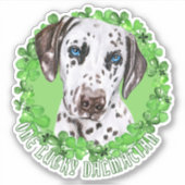Een Lucky Dalmatian Funny St. Patrick Dog Sticker (Voorkant)