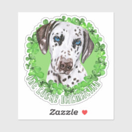 Een Lucky Dalmatian Funny St. Patrick Dog Sticker