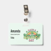 Een Lucky Day Retro Typografie Badge (Back with Clip)