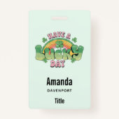 Een Lucky Day Retro Typografie Badge (Achterkant)