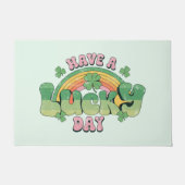 Een Lucky Day Retro Typografie Deurmat (Voorkant)