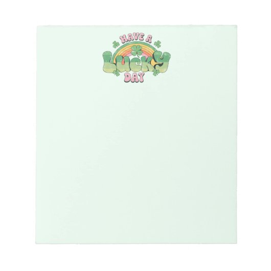 Een Lucky Day Retro Typografie Notitieblok (Voorkant)