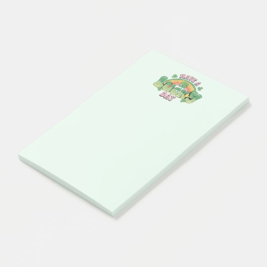 Een Lucky Day Retro Typografie Post-it® Notes (Schuin)