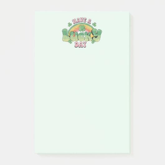 Een Lucky Day Retro Typografie Post-it® Notes (Voorkant)