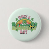 Een Lucky Day Retro Typografie Ronde Button 5,7 Cm (Voorkant)