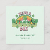 Een Lucky Day Retro Typografie Vierkante Visitekaartje (Voorkant)