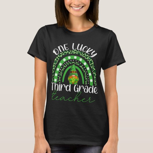 Eén Lucky derde klas docer gnomen St Patricks R T-shirt (Voorkant)
