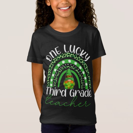Eén Lucky derde klas docer gnomen St Patricks R T-shirt (Voorkant)
