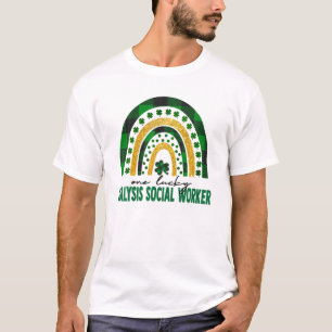 Eén Lucky Dialysis Social Worker Rainbow St Patric T-shirt