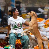 Eén Lucky Dog mama T-shirt