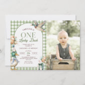 Een Lucky Duck Ballon 1e Verjaardag Foto Kaart (Voorkant)