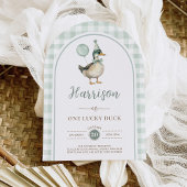 Een Lucky Duck Ballon 1st Birthday Boho Arch Kaart