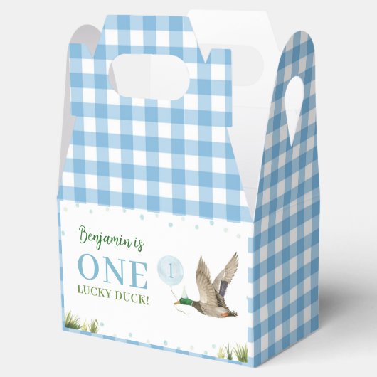 Een Lucky Duck Boy Verjaardag Favoriet Box Bedankdoosjes (Geopend)