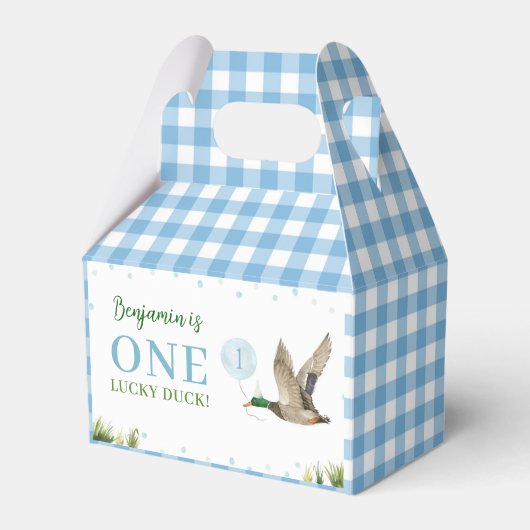 Een Lucky Duck Boy Verjaardag Favoriet Box Bedankdoosjes (Voorkant Zijde)
