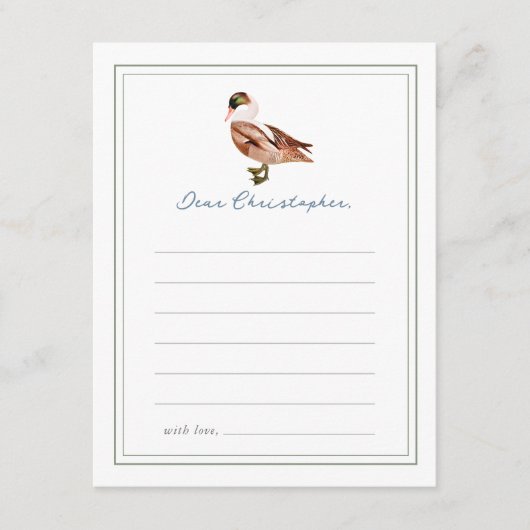 Een Lucky Duck Classic Boy Verjaardag Tijd Capsule Informatiekaartje (Voorkant)