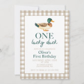 Eén Lucky Duck eerste verjaardag Kaart (Voorkant)