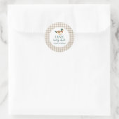 Eén Lucky Duck eerste verjaardag Ronde Sticker (Tas)