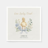Eén Lucky Duck Eerste Verjaardagsfeest Servetten (Voorkant)